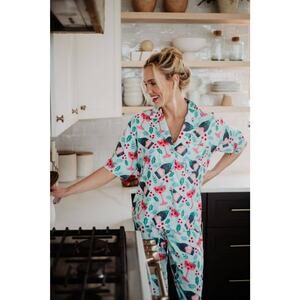 Katydid Christmas Champagne, Coupes & Holly Matching Holiday PJs